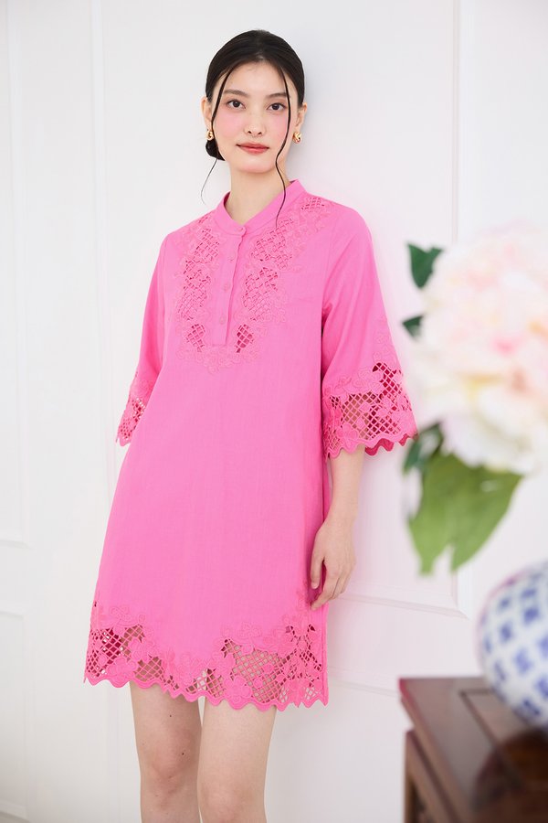 Senna Dress In Hot Pink