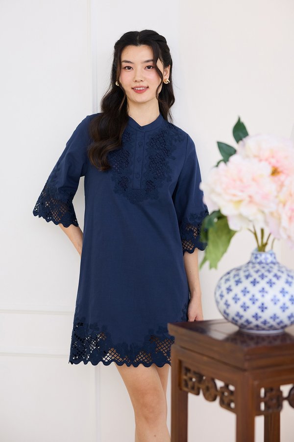 Senna Dress In Navy Blue