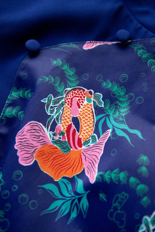 Bountiful Blessings Cheongsam Dress In Cobalt Blue