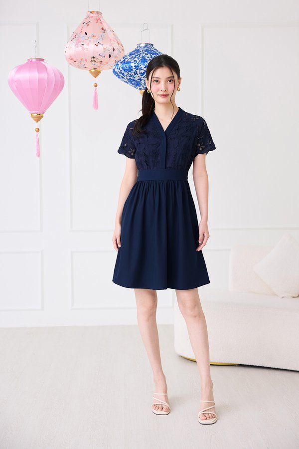 Gabrielle Dress In Navy Blue