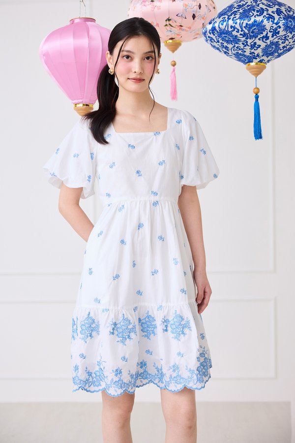 Kiran Dress In White Porcelain