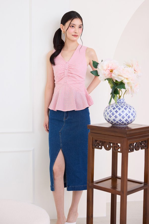 Sonja Top In Pink Checks