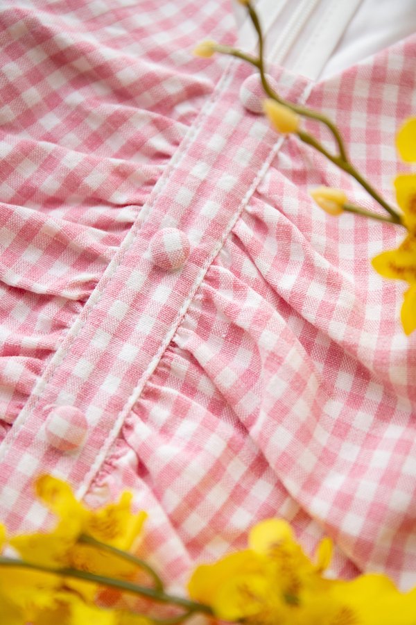 Sonja Top In Pink Checks