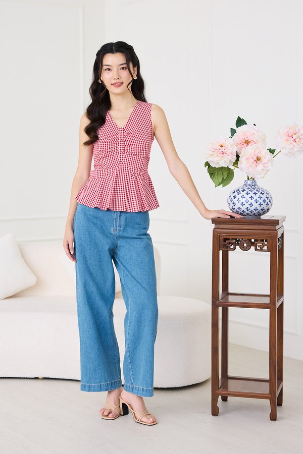 Sonja Top In Red Checks