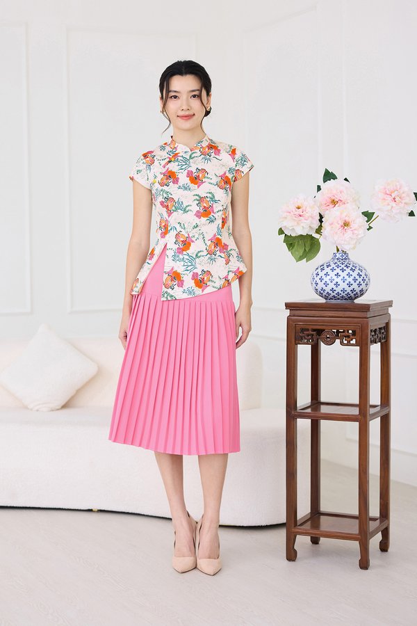 Spring Abundance Cheongsam Top In Ivory