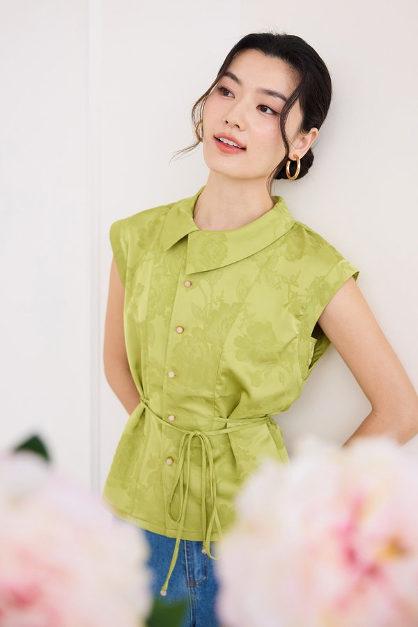 Chinoiserie Fables Top In Green