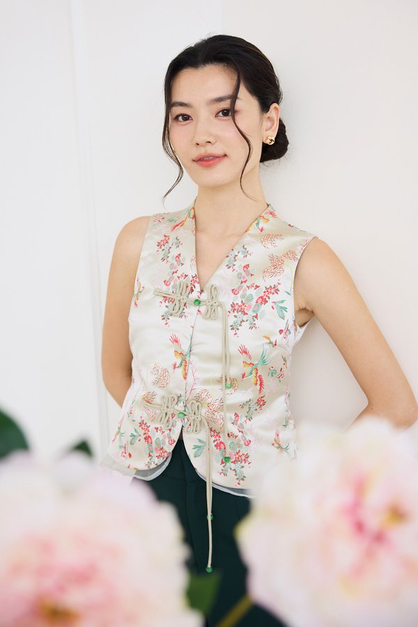 Chinoiserie Knots Top In Phoenix Prints
