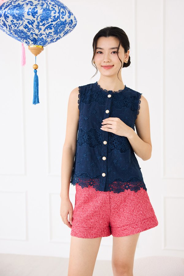 Jasmin Top In Navy Blue