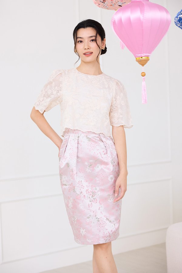 Lunar Notes Dress In Pink Blooms