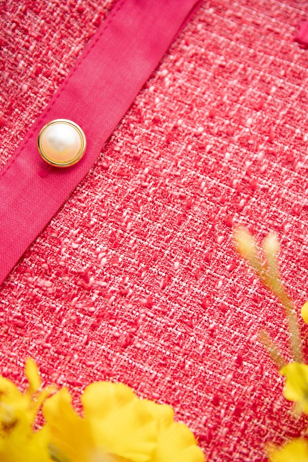 Mayer Top In Pink Tweed