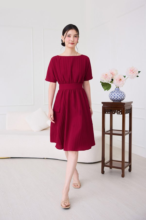 Gracie Dress In Muted Red
