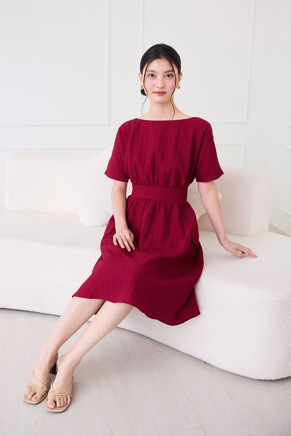 Gracie Dress In Muted Red