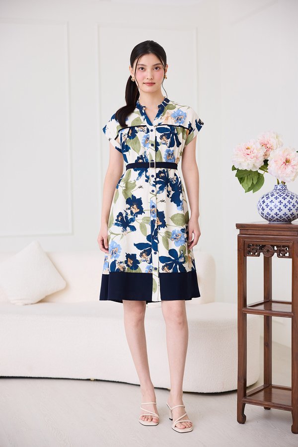 Kenya Dress In Blue Florals