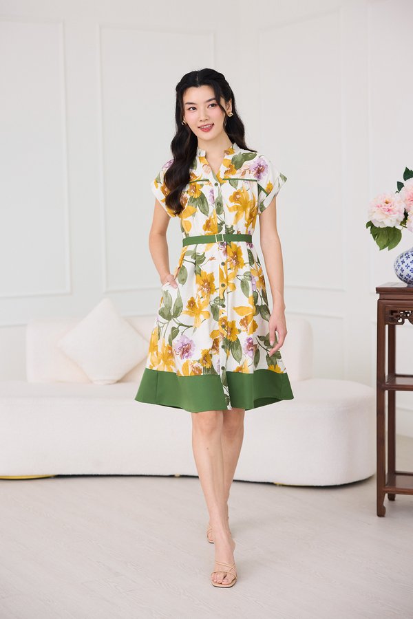 Kenya Dress In Yellow Florals