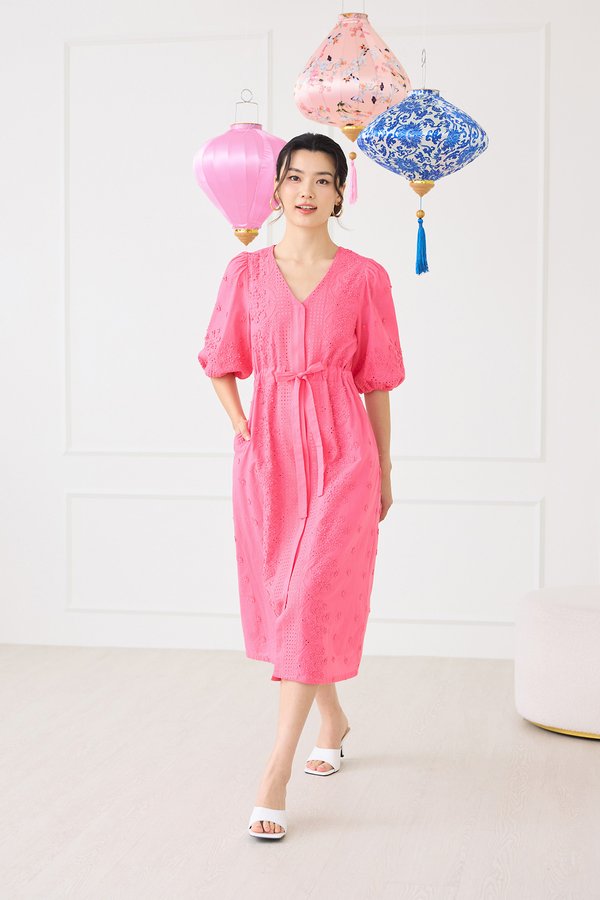Raine Dress In Hot Pink