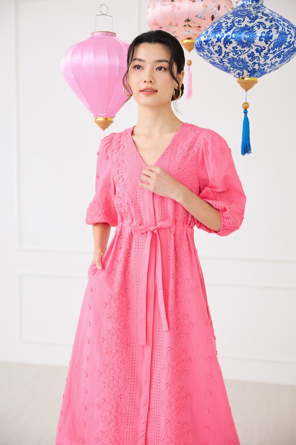 Raine Dress In Hot Pink
