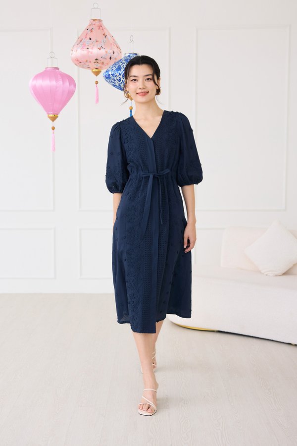 Raine Dress In Navy Blue