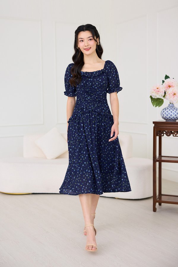 Aelin Dress In Blue Florals