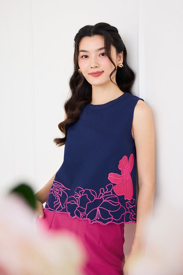 Crimson Top In Navy Blue