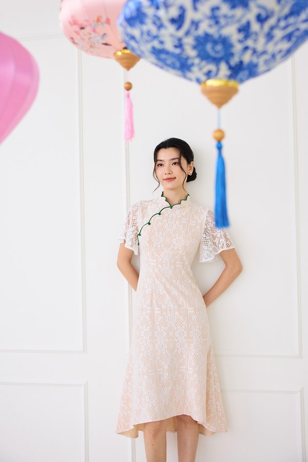 Fresh Beginnings Cheongsam Dress In Clean White