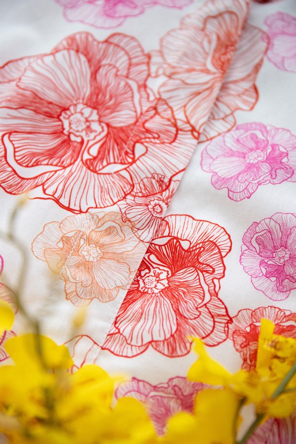 Georgia Dress In White Pink Florals