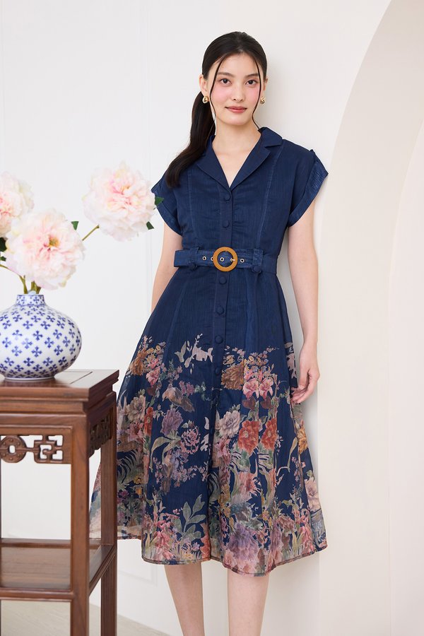 Romania Dress In Blue Florals