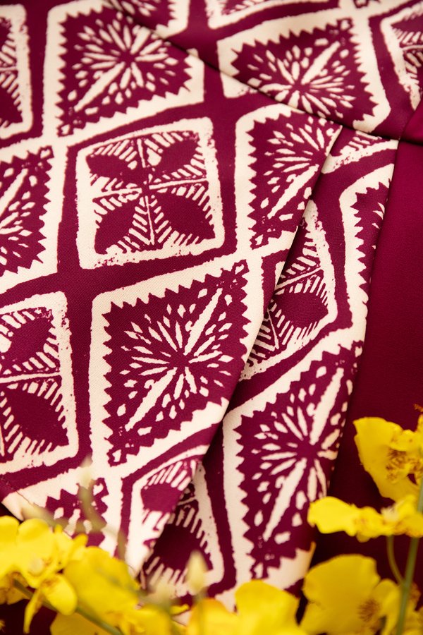 Treasure Trove Cheongsam Romper In Wine Red