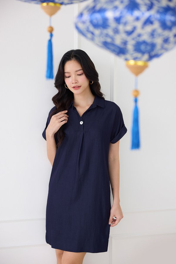 Angelina Dress In Dark Denim