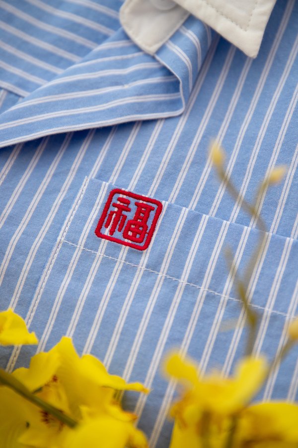 Louis Top In Blue Fu Stripes