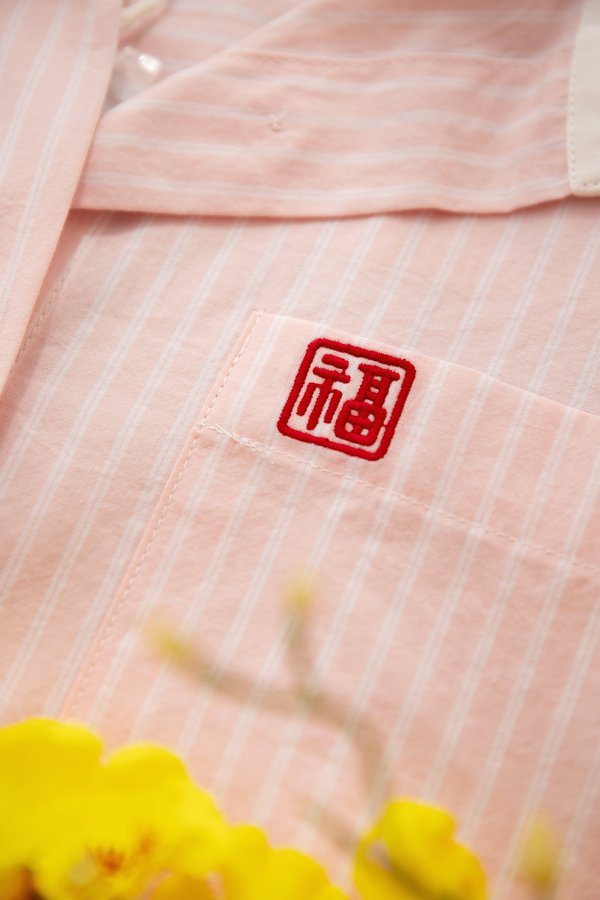 Louis Top In Pink Fu Stripes