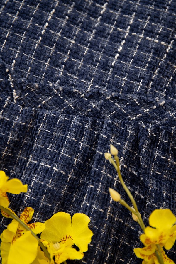 Selenite Dress In Blue Tweed