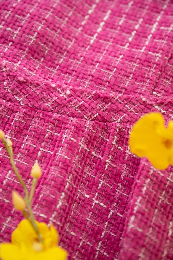 Selenite Dress In Magenta Tweed