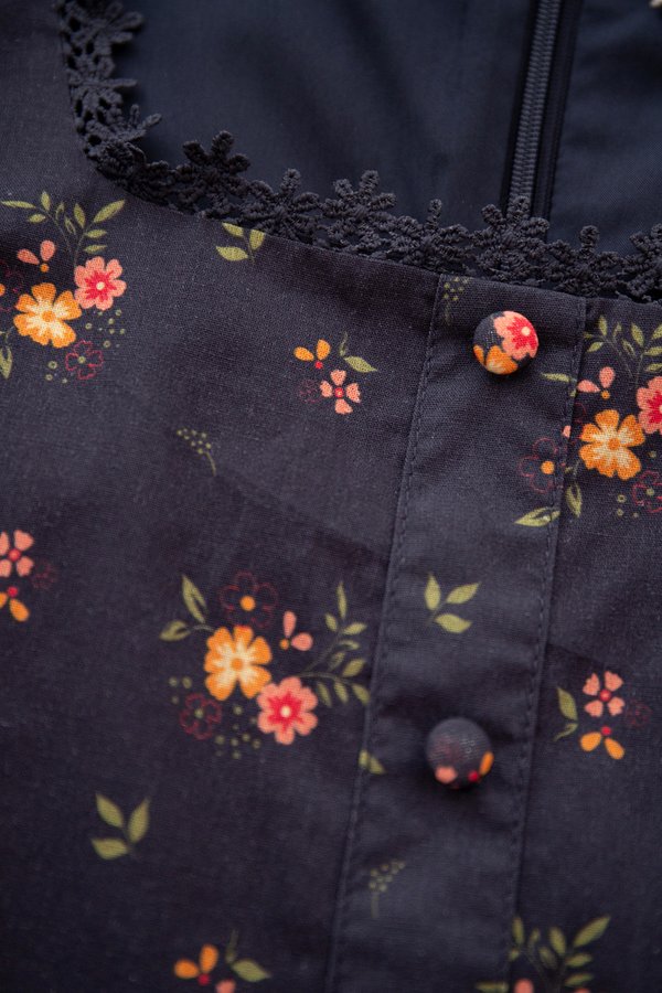 Bonbon Dress In Dusty Blue Florals