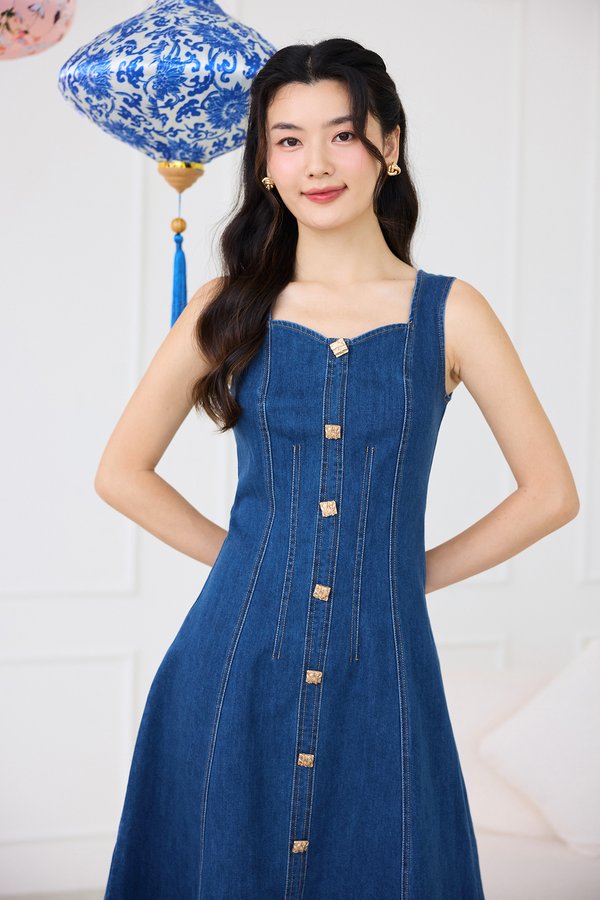 Dayton Dress In Mid Wash