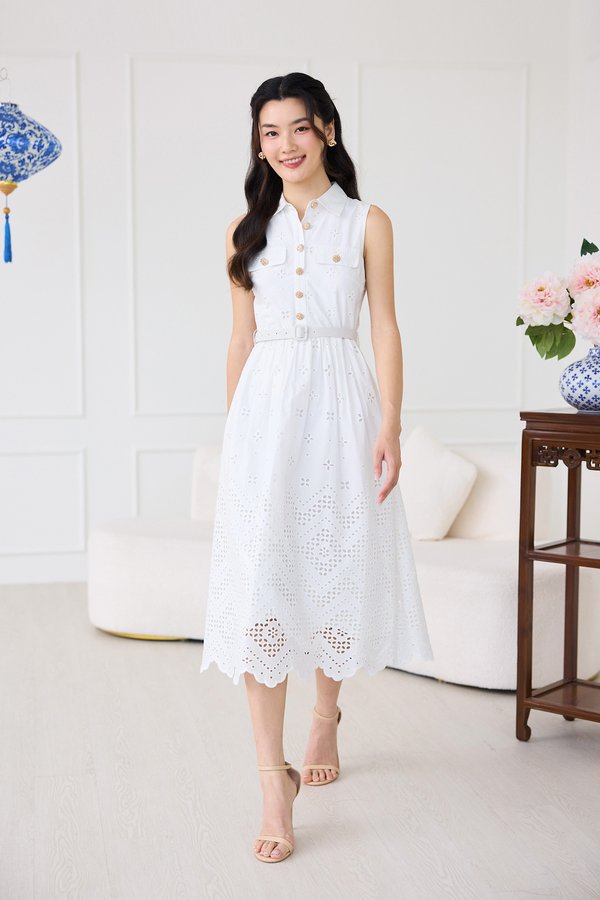 Felicia Dress In Classic White
