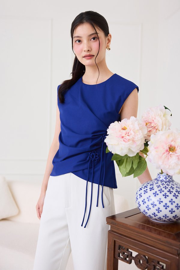 Honeysuckle Top In Cobalt Blue