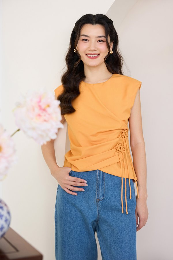 Honeysuckle Top In Tangerine