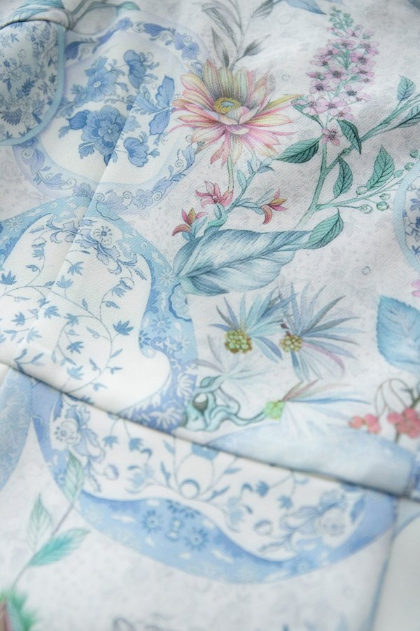 Dolce Dress In Porcelain Blue Prints