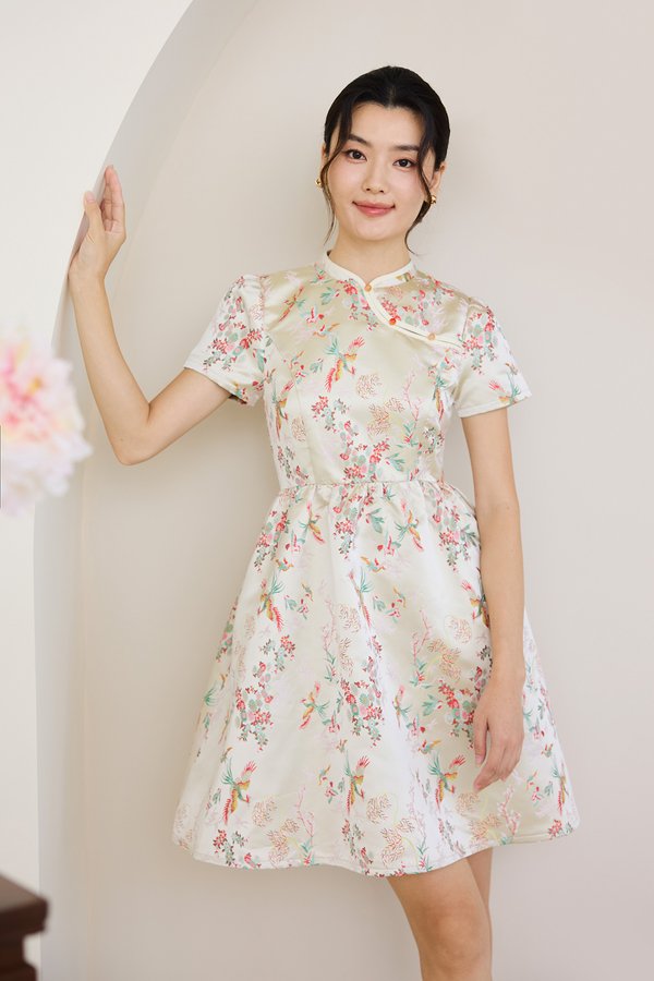 Soaring Heights Cheongsam Dress In Phoenix Prints
