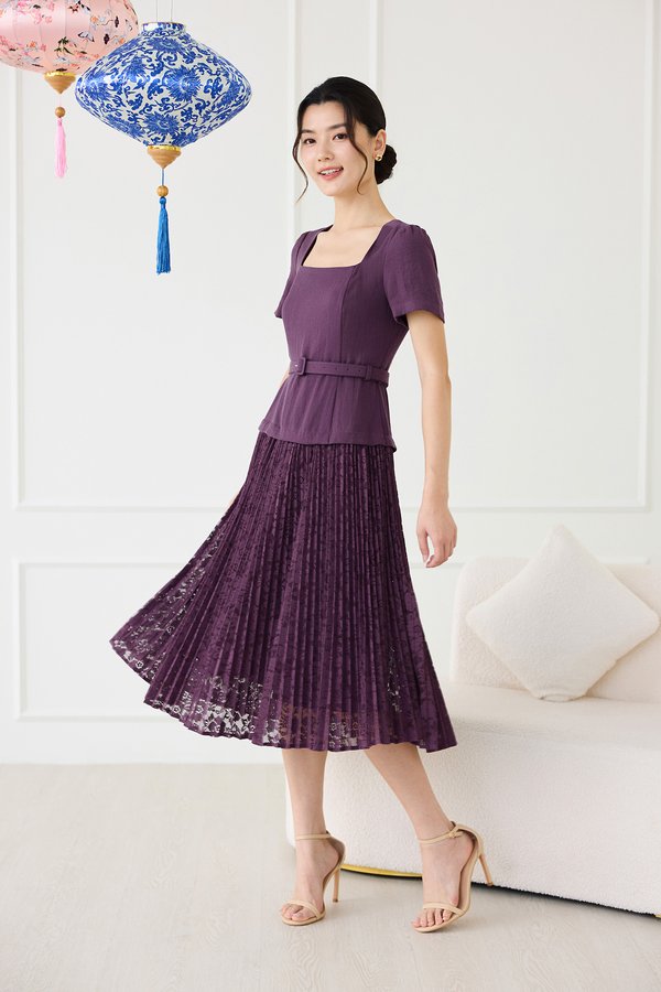 Violeta Dress In Purple Lace