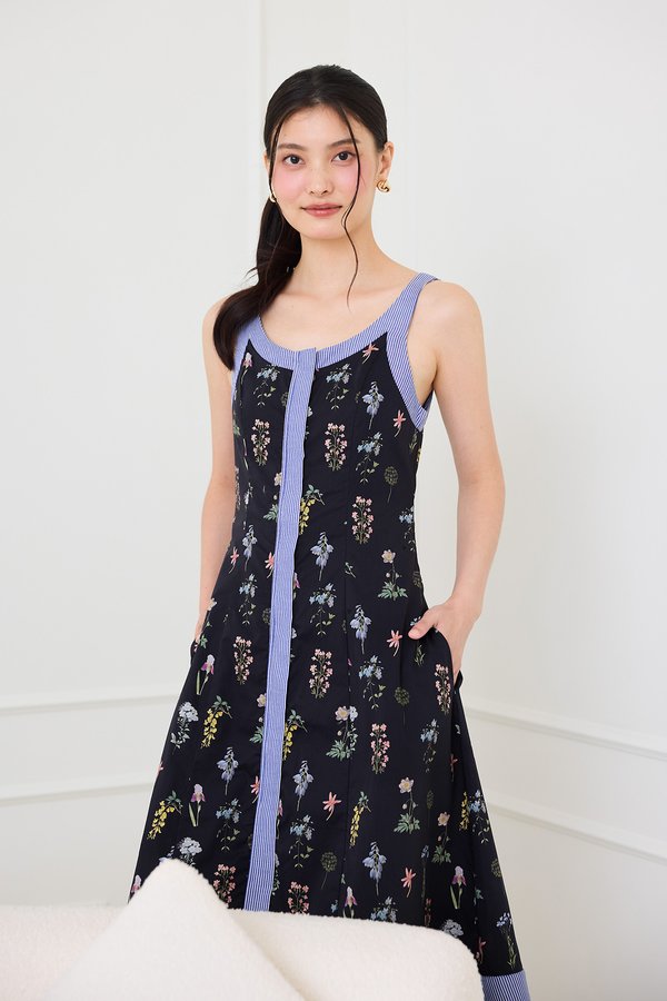 Claudie Dress In Black Florals