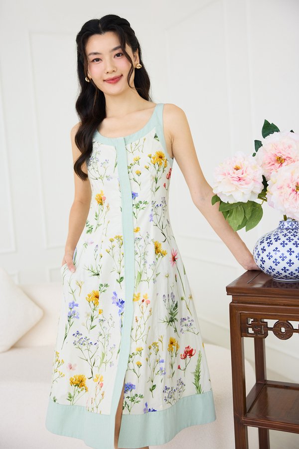 Claudie Dress In Cream Florals