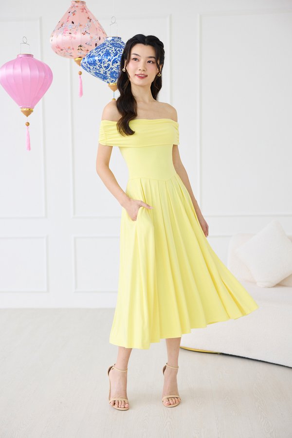 Jaelyn Dress In Lemon Yellow