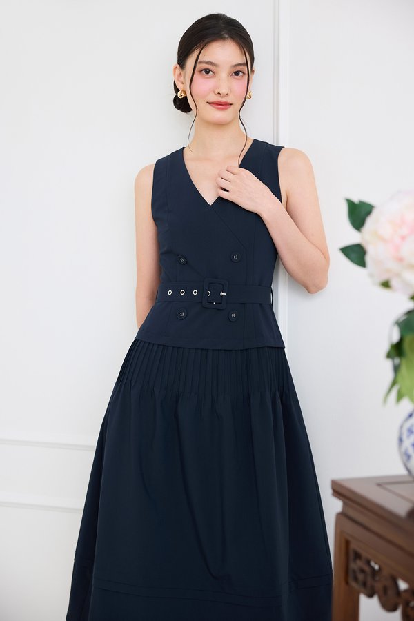 London Dress In Navy Blue