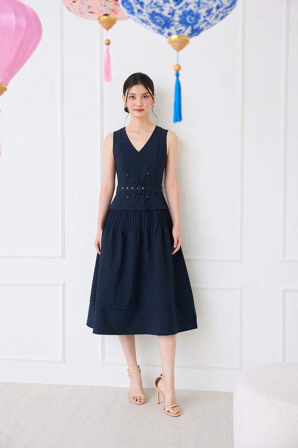 London Dress In Navy Blue