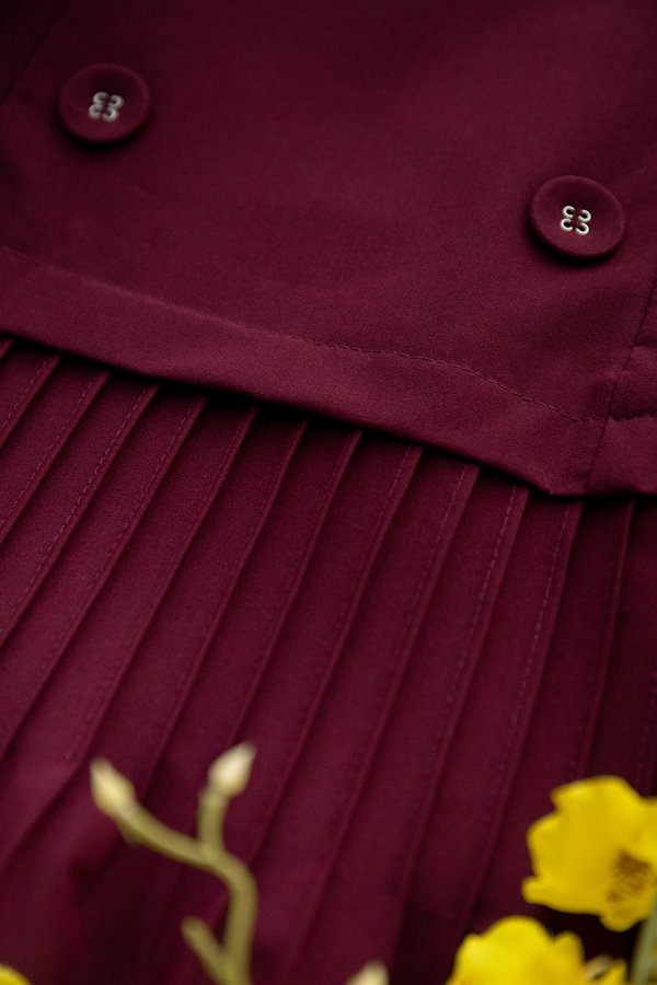 London Dress In Wine Red