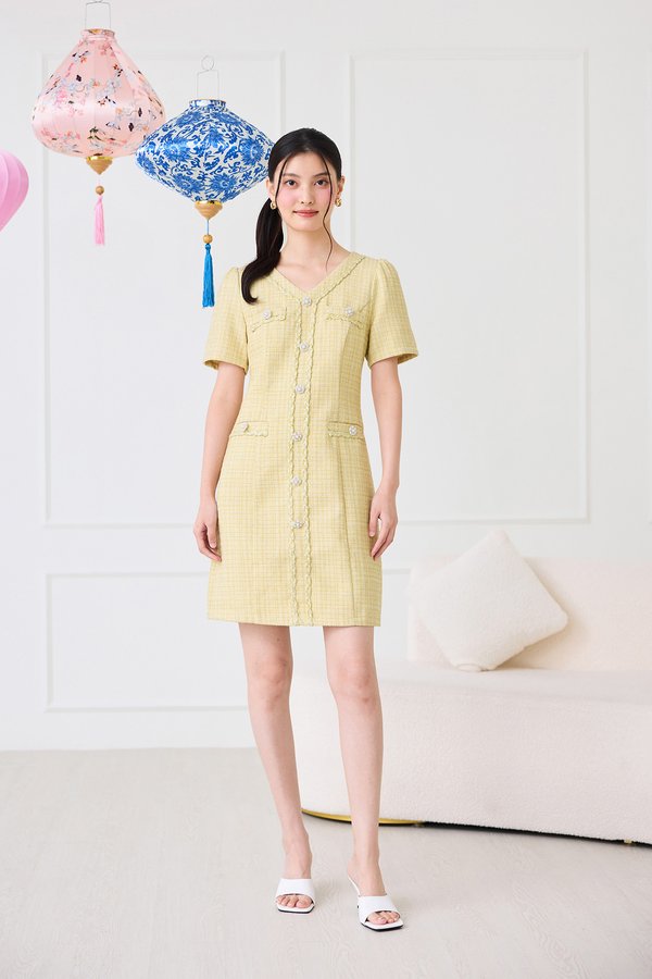 Kensington Dress In Lemon Yellow