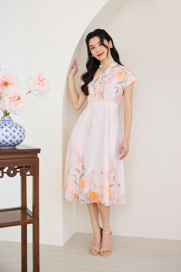 Liberty Dress In Pink Tangerine Prints