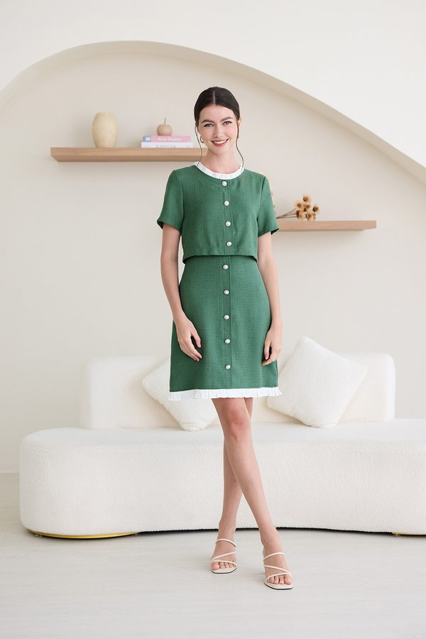 Edinburgh Dress In Pine Green