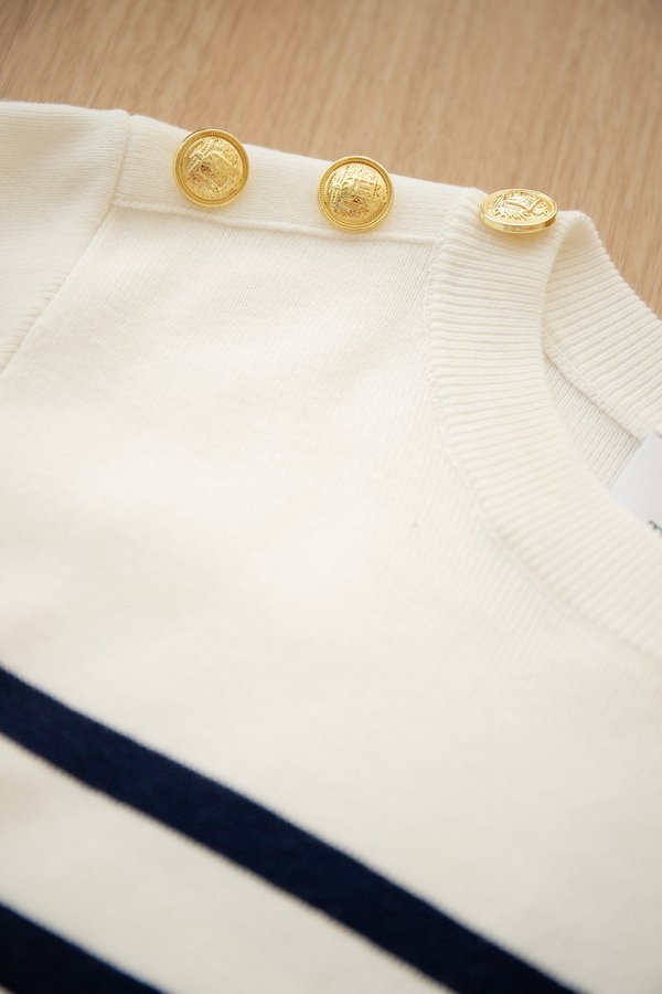 Lindsey Top In Blue Stripes